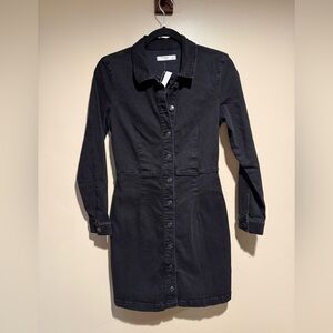 MNG Mango black longsleeve denim dress size US 4